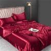 100 Percent Silk Luxury Bedding Set - 4-Piece Quilt Cover, Bedsheet, Pillowcase - Queen & King Size view 2