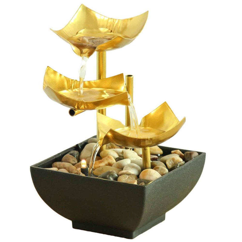Beisup Tabletop Fountain Waterfall, Waterfall Fountain Indoor, Tabletop Water Fountain for Office, Living Room, Bedroom Decor