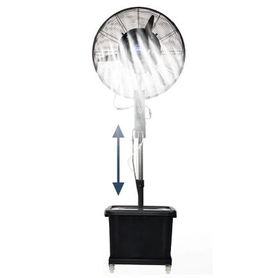 Outdoor Misting Pedestal Fan, 60 Oscillating Adjustable Height Stand Fan with 9 Gallon Tank, 3 Cooling Speeds Fan Misters for Patio, Garden, Backyard (81cm/31.9in)