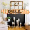 Fall Pumpkin Mantel Scarf for Fireplace Maple Leaves Thanksgiving Mantel Cover Rustic Orange Plaid Fireplace Top Scarf Runner for Holiday Living Room Home Decoration 60 x 17 Inches view 4