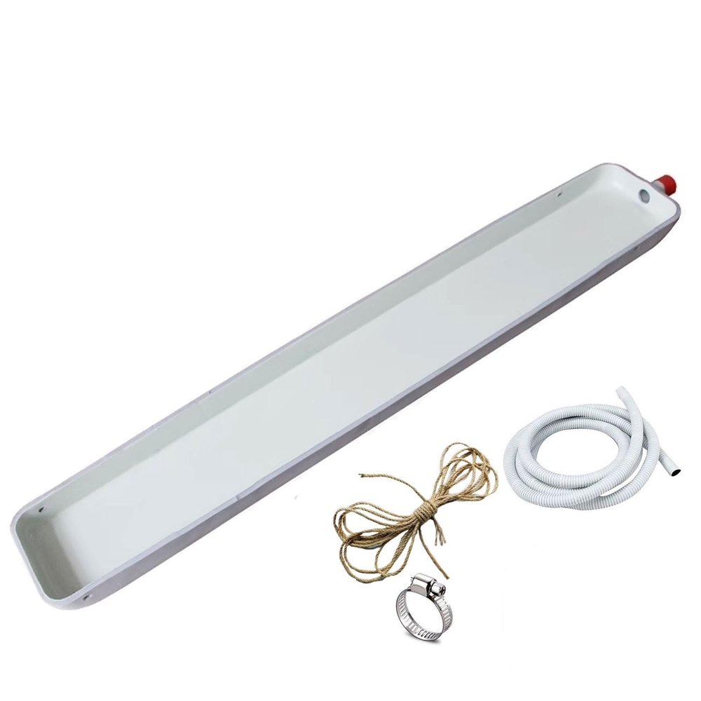 AoForce Drain Pan Tablets for Ac Unit Air Conditioner Drip Pan Drain Pan with Wire, Clamp, Water Pipe and Hook Stainless Steel Material Insulation Cotton Wrapped Around(70 * 12CM)