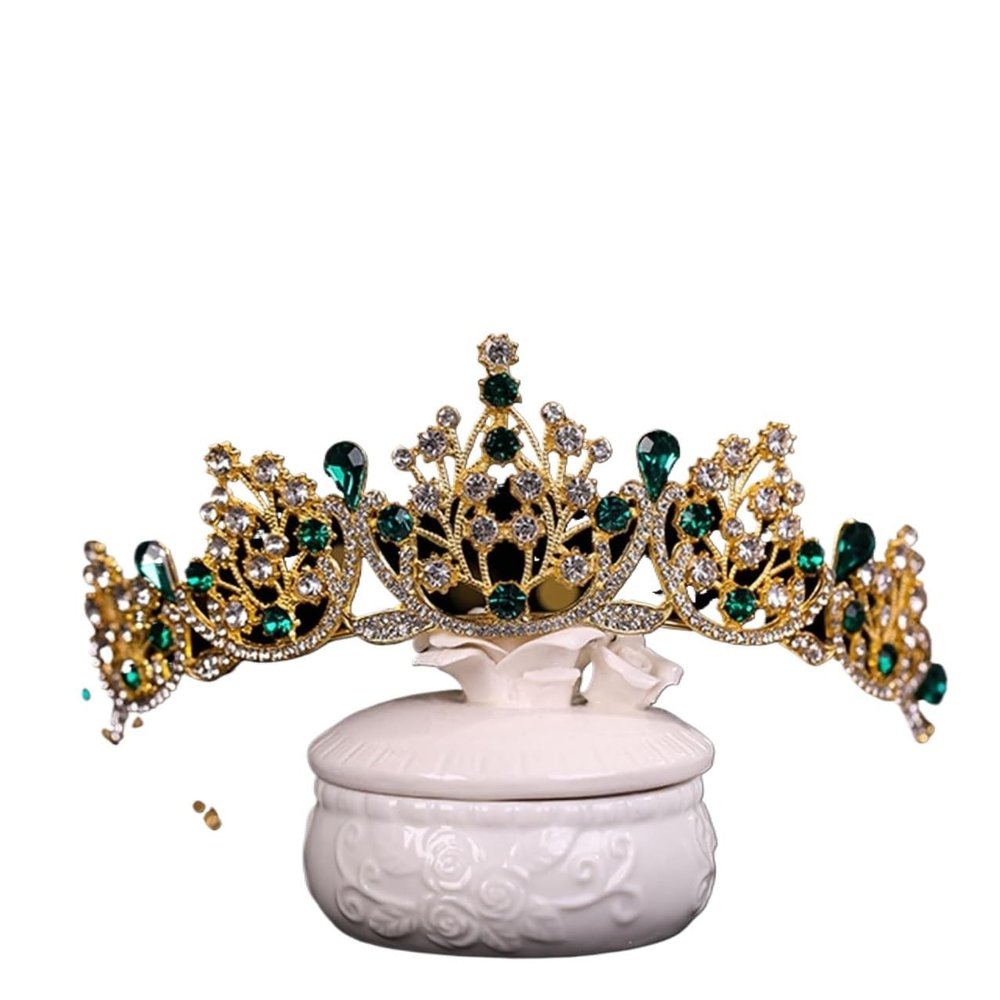 crown,Crowns,tiaras, Tiaraprincess crownWedding Tiara Princess Golden Crown Bridal Headdress Fashion Wedding Hairstyle Accessories Women's Princess Crystal Pearl Headdress Birthday crown (Color : Re