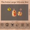 47.3''x23.6''(120cmx60cm) Extra Large Silicone Mat for Kitchen Counter, 1.5MM Thick Non-Slip Heat Resistant Countertop Protector, Waterproof Durable Kitchen Mat for Countertops, Translucent Black view 2