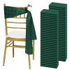 Lykoow 100 Pcs Satin Chair Sashes 7x78 inch Emerald Green view 1