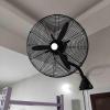 Outdoor Industrial Wall Fan Home Wall-Mounted Fan 120 Oscillating Silent Energy-Saving Electric Fan, for Bedroom Home Kitchen Shop,Black,Plastic Leaf (Black 68cm/27in) view 1