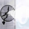 Outdoor Industrial Wall Fan Home Wall-Mounted Fan 120 Oscillating Silent Energy-Saving Electric Fan, for Bedroom Home Kitchen Shop,Black,Plastic Leaf (Black 68cm/27in) view 3