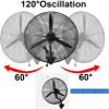 Outdoor Industrial Wall Fan Home Wall-Mounted Fan 120 Oscillating Silent Energy-Saving Electric Fan, for Bedroom Home Kitchen Shop,Black,Plastic Leaf (Black 68cm/27in) view 4