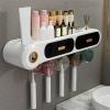 MAJIAOFANG Wall Mounted Automatic Toothpaste Squeezer Dispenser Toothbrush Mouthwash Cup Holder Set Toothbrush Storage Rack Multifunctional Bathroom Accessories view 4