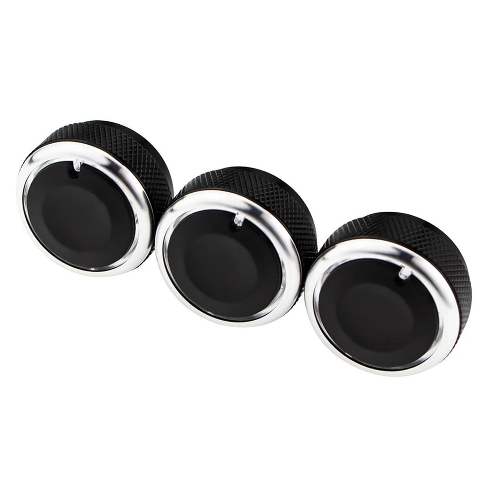 3Pcs Aluminum Alloy Car AC Knob Compatible For Kia Rio Air Conditioning Knob Heat Control Switch Button Knobs Accessories