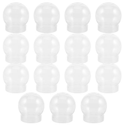 Alipis 15PCS DIY Snow Globe Water Globe: 2.8 Inch/70mm Plastic Snow Globes with Screw Off Cap - Clear Fillable Jar Ornaments for DIY Crafts Christmas Home Decoration