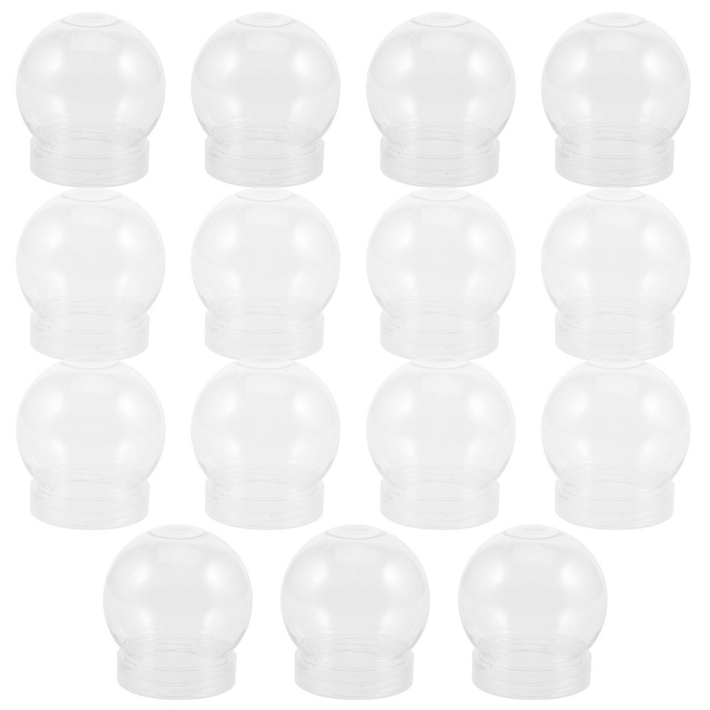 Alipis 15PCS DIY Snow Globe Water Globe: 2.8 Inch/70mm Plastic Snow Globes with Screw Off Cap - Clear Fillable Jar Ornaments for DIY Crafts Christmas Home Decoration