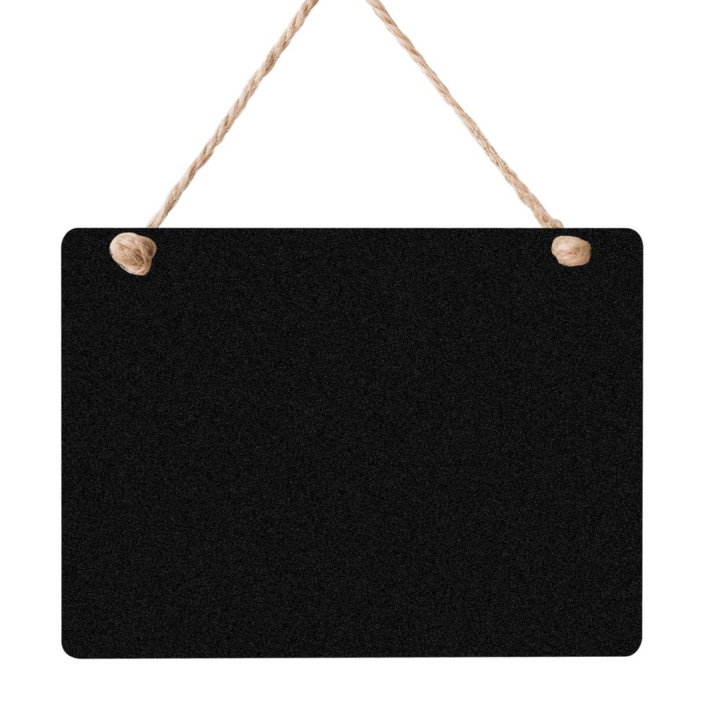 1Pcs Wooden Double-Sided Chalkboard Sign, 9x6.7 Inches with Hanging String, Versatile Erasable Message Board for Home, Party, Wedding Decor & More (Rectangle)