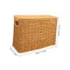 BESTOYARD Woven Basket with Lid and Handle Decorative Sundries Storage Basket for Home Organization Lightweight for Magazines and Outdoor Activities view 2
