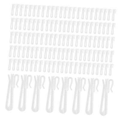 SOLUSTRE 100Pcs Adjustable Curtain Hooks Plastic Drapery Holders Convenient Curtain Accessories for Home Shower Kitchen and More