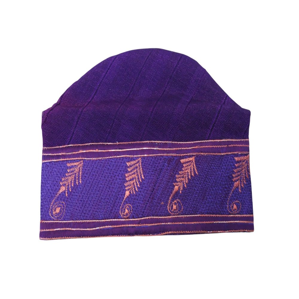 PrestigeApplause Purple Embroidery ASO Oke Groom Cap African Nigerian Hat Men Groom for Wedding Party Yoruba Hat Men Cap, Purple 3, osz