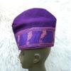 PrestigeApplause Purple Embroidery ASO Oke Groom Cap African Nigerian Hat Men Groom for Wedding Party Yoruba Hat Men Cap, Purple 3, osz view 2