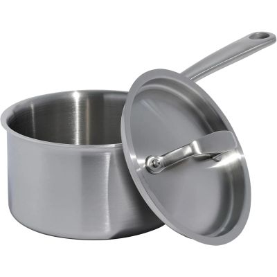 2 Quart Stainless Steel Saucepan with Lid - 5 Ply Stainless Clad Sauce Pan - Professional Cookware
