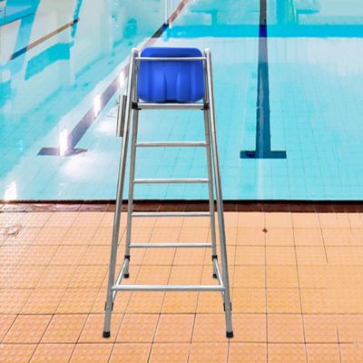 Dalumian Swimming Pool Stainless Steel Lifeguard Chairs, Pool Deck Lifeguard Chairs with Hole & Hook,Loads 661lbs(304,1.8m)