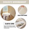 Jacquard Ottoman Covers Slipcover for Footstool Pouffe Foot Stool Stretch Fit Square Rectangle Round Small Large Bar Footrest Protector Cover with Elastic Bottom Washable Customizable(Beige White,45x8 view 4