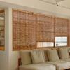 Outdoor Patio Bamboo Roller Blinds,Blackout Bamboo Roll Up Shades,Retro Brown Roller Shades,for Porch,Interior Windows 50" 52" 54" 56" 58" 60" 62" 64" 66" 68" 70" W,Covering Privacy,Cordless view 2