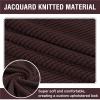 Jacquard Ottoman Covers Slipcover for Footstool Pouffe Foot Stool Stretch Fit Square Rectangle Round Small Large Bar Footrest Protector Cover with Elastic Bottom Washable Customizable(Coffee,55x150 cm view 3