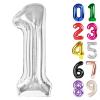1 Balloon - Silver Birthday Number Balloons, 40 Inch Large Foil Balloons for Men Women Boys Girls Silver Themed Birthday Decorations view 1