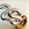 1 Balloon - Silver Birthday Number Balloons, 40 Inch Large Foil Balloons for Men Women Boys Girls Silver Themed Birthday Decorations view 2