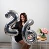 1 Balloon - Silver Birthday Number Balloons, 40 Inch Large Foil Balloons for Men Women Boys Girls Silver Themed Birthday Decorations view 3