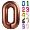 0 Balloon - Coffee Brown Birthday Number Balloons, 40 Inch Large Foil Balloons for Men Women Boys Girls Coffee Brown Themed Birthday Decorations view 1