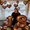 0 Balloon - Coffee Brown Birthday Number Balloons, 40 Inch Large Foil Balloons for Men Women Boys Girls Coffee Brown Themed Birthday Decorations view 2