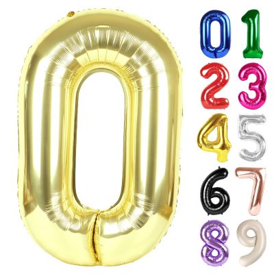 0 Balloon - Champagne Gold Birthday Number Balloons, 40 Inch Large Foil Balloons for Men Women Boys Girls Champagne Gold Themed Birthday Decorations