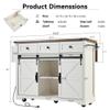 53.7" Farmhouse Kitchen Island with Power Outlet, 2 Sliding Barn Door Kitchen Storage Island with Drop Leaf, Spice Rack Rolling Kitchen Cart on Wheels,for Kitchen view 2
