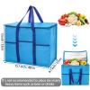 Foraineam 4 Pack Insulated Reusable Grocery Shopping Bags, Foldable Cooler Bag Food Delivery Bags with Hard Bottom Insert and Zippered Top, Stands Upright, Cooler Totes for Hot or Cold Food Transport view 2
