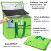 Foraineam 4 Pack Insulated Reusable Grocery Shopping Bags, Foldable Cooler Bag Food Delivery Bags with Hard Bottom Insert and Zippered Top, Stands Upright, Cooler Totes for Hot or Cold Food Transport view 3