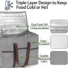 Foraineam 4 Pack Insulated Reusable Grocery Shopping Bags, Foldable Cooler Bag Food Delivery Bags with Hard Bottom Insert and Zippered Top, Stands Upright, Cooler Totes for Hot or Cold Food Transport view 4