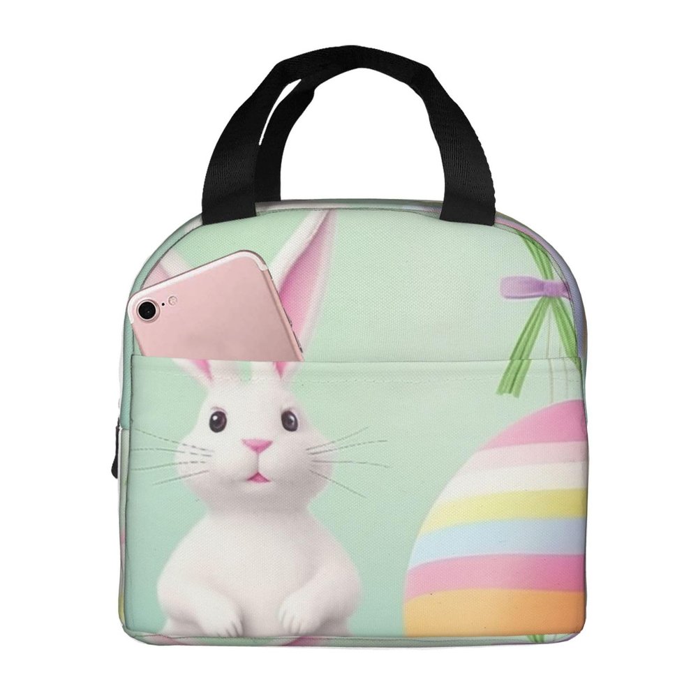 NBCCDVSH Insulated Lunch Bag Happy Easter Egg Rabbit Lunch Box for Women Men Reusable Leakproof Lunch Cooler Tote Bag for Picnic Work