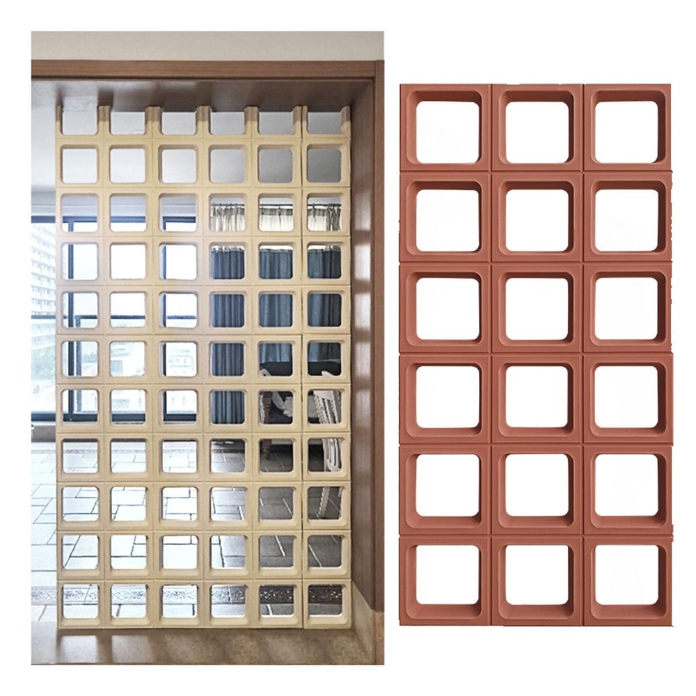 GOCHUSX Room Divider Screen, Separation Entrance Decor, PU Components Room Dividers Wall Home Hotel Decor for Room Bedroom Office Living Dining, Easy to Cut(Light Red,60x3x120cm-5PCS)