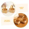 HEALEEP 5Pcs Miniature Woven Rustic present Boxes with Handle for Party Favors Candy Storage and Flower Girl Use Portable and Design for Weddings view 3