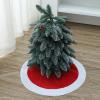 TWSANTAMAS 18" Plush Christmas Tree Skirt,Red view 3