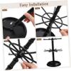 FRCOLOR Rotating Keychain Display Rack, 2 Tier Metal Holder with Hooks view 3