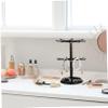 FRCOLOR Rotating Keychain Display Rack, 2 Tier Metal Holder with Hooks view 4