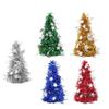 VALICLUD 5Pcs Christmas Tree Decoration Shiny DIY Tabletop Christmas Trees with Star Pendants Golden Silver Red Blue Green for Holiday view 1