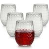 3 3/4" Triangular Patterned Reusable Plastic Stemless Wine Glasses - 12 piece view 1