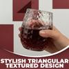 3 3/4" Triangular Patterned Reusable Plastic Stemless Wine Glasses - 12 piece view 3