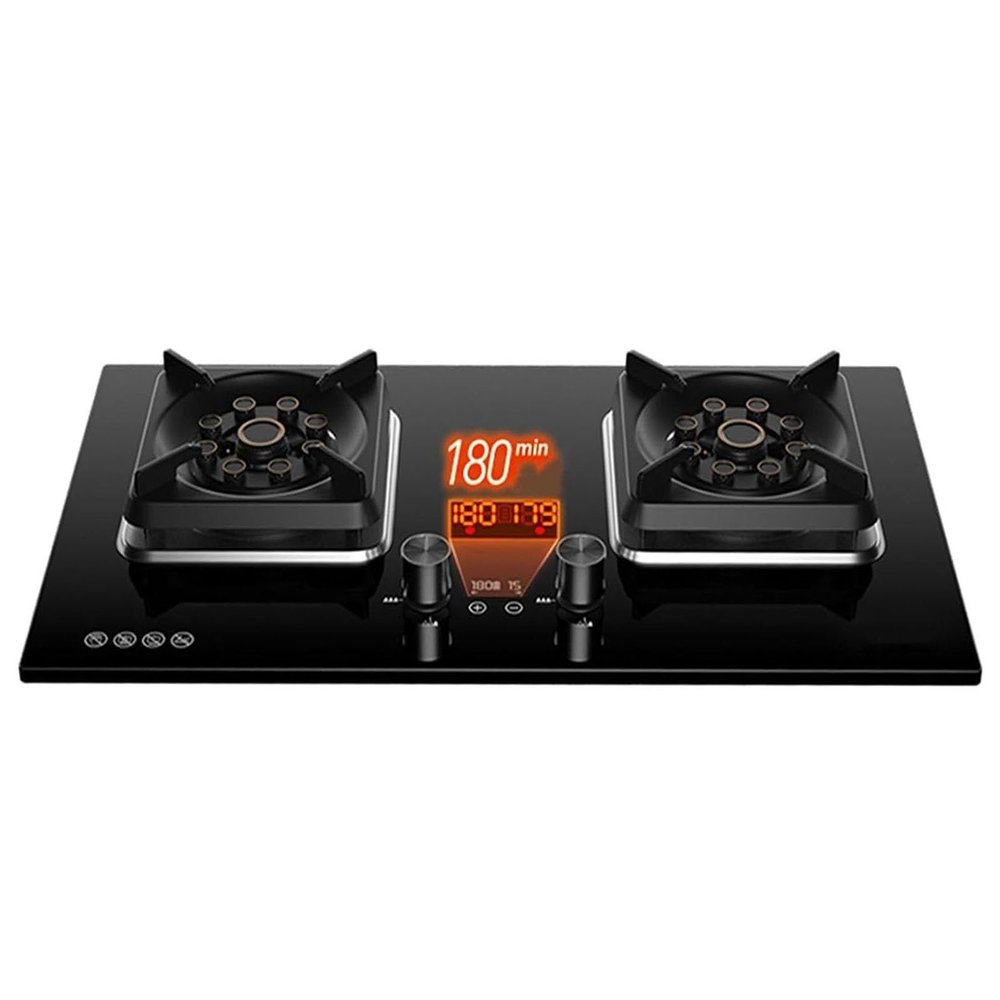 5.2KW 2 Burner Gas Stove - Double Burner Stove Auto Ignition Cooktop, Outdoor LPG Propane Camping, 180 Minutes Timer, Accidental Flameout Protection Device(LPG)