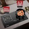5.2KW 2 Burner Gas Stove - Double Burner Stove Auto Ignition Cooktop, Outdoor LPG Propane Camping, 180 Minutes Timer, Accidental Flameout Protection Device(LPG) view 4