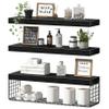 QEEIG Bathroom Shelves Over Toilet Wall Mounted (Black, Set of 3, 23.6") view 1