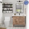 QEEIG Bathroom Shelves Over Toilet Wall Mounted (Black, Set of 3, 23.6") view 2
