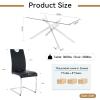 5 Piece Glass Dining Table Set with 4 Chair, 60.6in Rectangle Dining Room Table Set for 4, Sturdy Metal Legs, Glass Kitchen Table and Chair Set for 4, Modern Home Kitchen Furniture view 3
