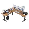 Agilestic 75 Inch L Shaped Standing Desk Adjustable Height, Corner Standing Desk, Sit Stand Up Computer Table, Splice Board, Rustic Brown view 1